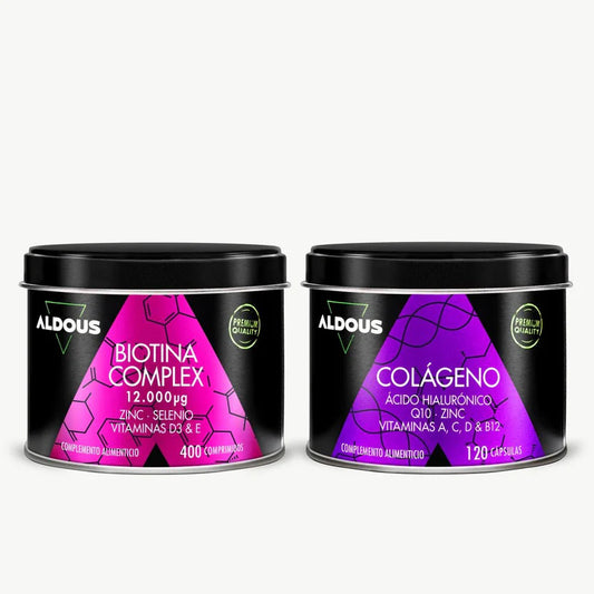 Pack Cabello Aldous: Biotina Complex + Colágeno con Ácido Hialurónico | Crecimiento, Fuerza y Volumen Capilar (10653632692570)