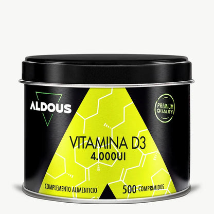 Vitamina D3 4000 UI Pura | Salud Ósea, Absorción de Calcio e Inmunidad | 500 Comprimidos (10652237889882)