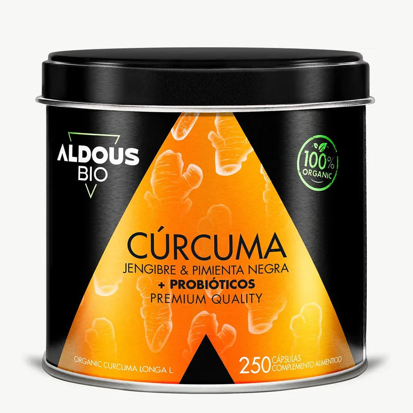 Cúrcuma Ecológica 1360 mg con Jengibre, Pimienta Negra y Probióticos | Digestión y Antiinflamatorio | 250 Cápsulas (10651451818330)