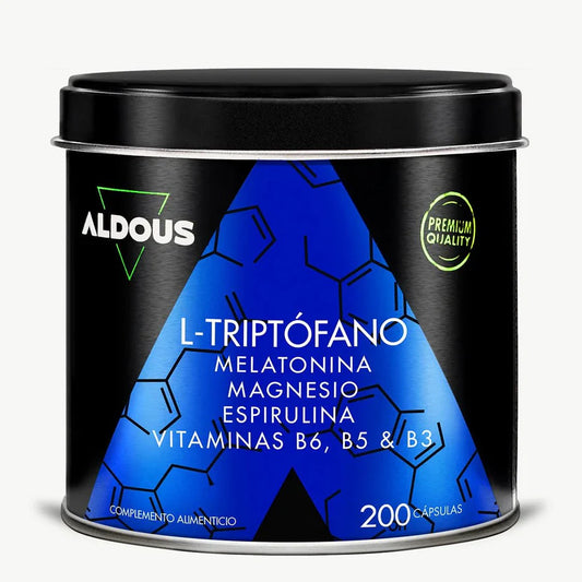 L-Triptófano 600 mg con Melatonina, Magnesio, Espirulina y Vitaminas | Sueño y Bienestar Emocional | 200 Cápsulas (10651531116890)