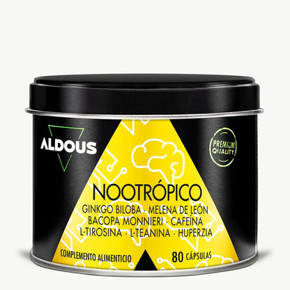 Nootrópico con Ginkgo Biloba, Melena de León y Cafeína | Rendimiento Mental y Memoria | 80 Cápsulas (10651513979226)