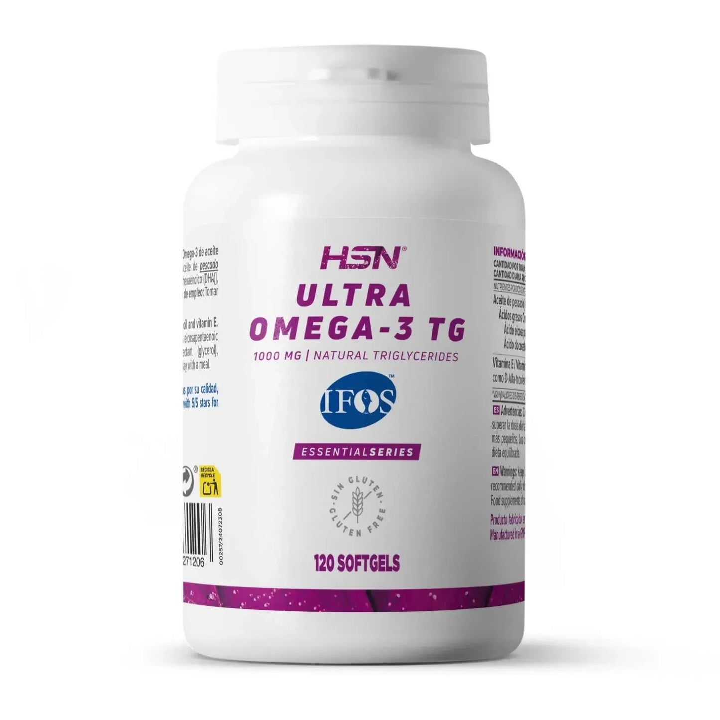 Ultra Omega-3 TG IFOS 1000 mg | Alta Concentración EPA + DHA | Salud Cardiovascular y Cerebral | EssentialSeries (10657565016410)