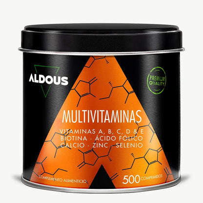 Multivitaminas con Vitaminas A, B, C, D, E, Calcio, Zinc y Selenio | Energía e Inmunidad | 500 Comprimidos (10652249719130)
