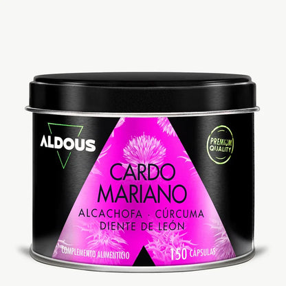 Cardo Mariano con Alcachofa, Cúrcuma, Diente de León y Desmodium | Apoyo Hepático y Depurativo | 150 Cápsulas (10651106247002)