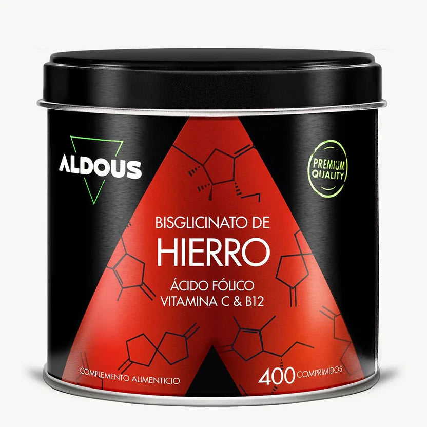 Hierro Bisglicinato 28 mg con Vitamina C, Ácido Fólico y B12 | Energía y Sistema Inmunitario | 400 Comprimidos (10651477311834)