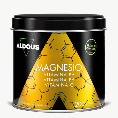 Citrato de Magnesio 1500 mg con Vitamina C, B5 y B6 | Energía, Músculos y Reducción de Cansancio | 200 Cápsulas (10651498971482)
