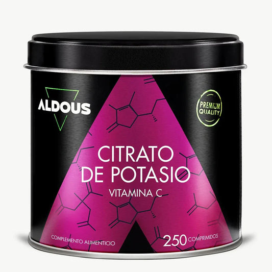 Citrato de Potasio 1000 mg con Vitamina C | Equilibrio Electrolítico y Tensión Arterial | 250 Comprimidos (10651522007386)
