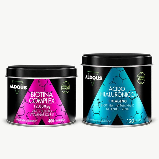 Pack Piel Aldous: Ácido Hialurónico + Biotina | Hidratación, Firmeza y Luminosidad | Rutina Completa (10653617553754)