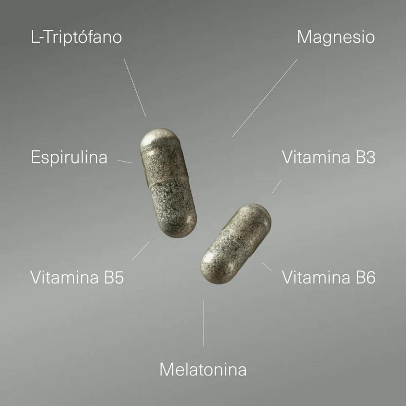 L-Triptófano 600 mg con Melatonina, Magnesio, Espirulina y Vitaminas | Sueño y Bienestar Emocional | 200 Cápsulas (10651531116890)