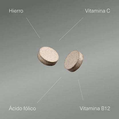 Hierro Bisglicinato 28 mg con Vitamina C, Ácido Fólico y B12 | Energía y Sistema Inmunitario | 400 Comprimidos (10651477311834)
