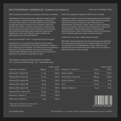 Multivitaminas con Vitaminas A, B, C, D, E, Calcio, Zinc y Selenio | Energía e Inmunidad | 500 Comprimidos (10652249719130)
