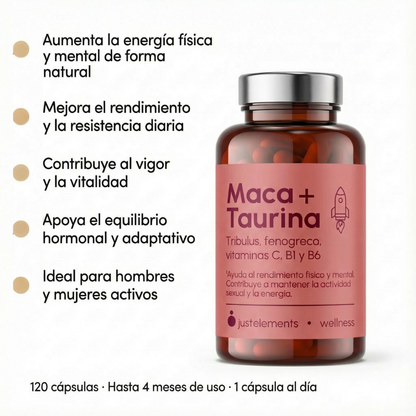 Maca y Taurina - Rendimiento físico, sexual y vitalidad