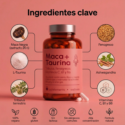 Maca y Taurina - Rendimiento físico, sexual y vitalidad